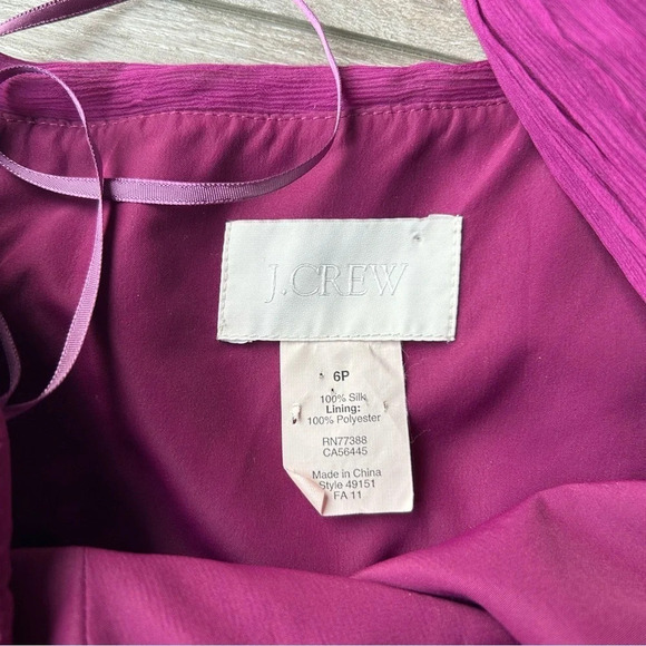 J.  Crew Kylie Pure Silk Bridesmaid Dress in Berry Red - Picture 9 of 15